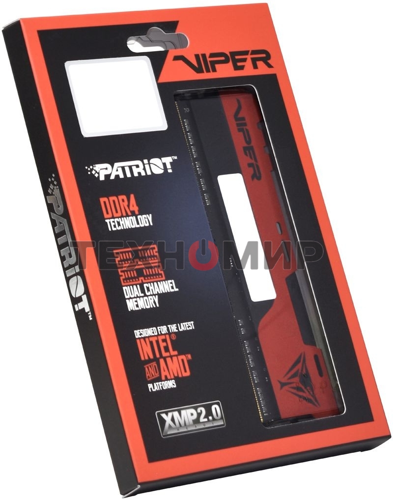 Оперативная память Patriot Viper Elite II, DDR4, 64GB (2x32 GB), 3600 MHz, CL20, DIMM, радиатор, красный/черный