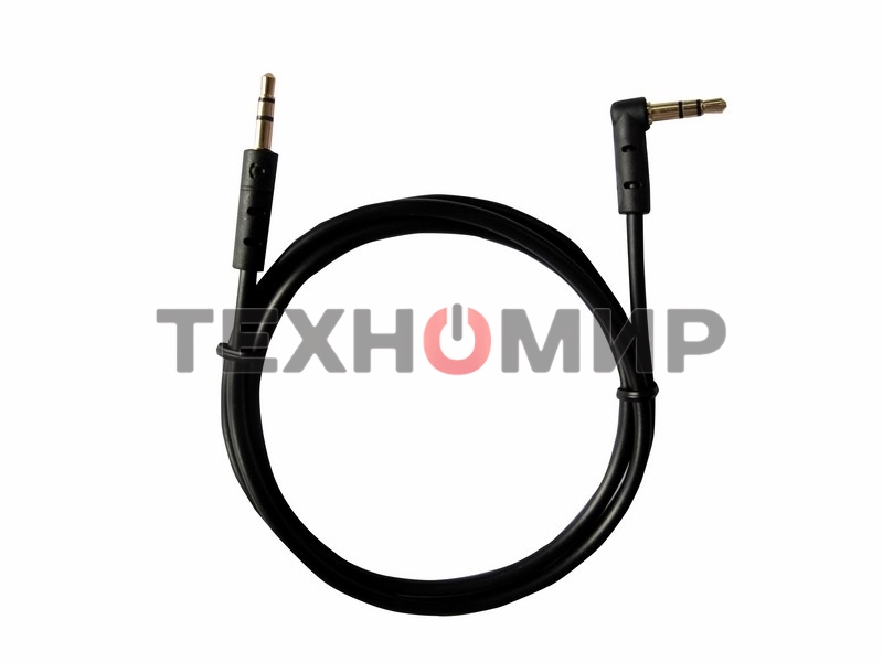 Аудиокабель Rexant 3,5 мм штекер-штекер угловой 1 м черный