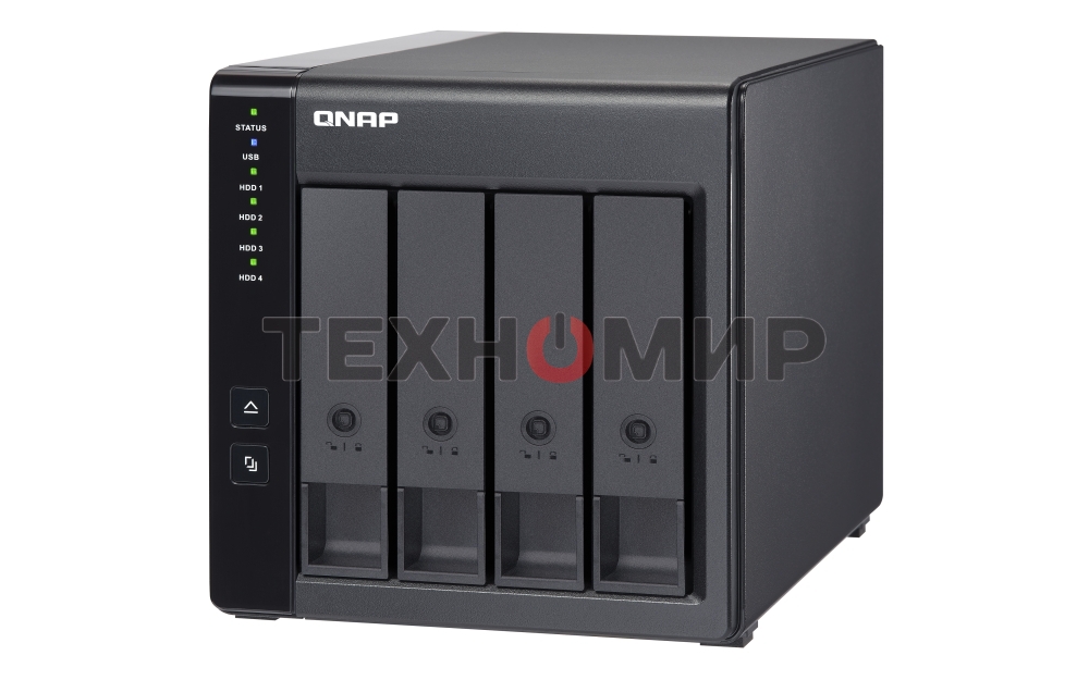 Полка расширения сетевого хранилища без дисков channel QNAP DAS TR-004 4 Bay 2.5/3.5 SATA Type-C USB 3.1 Gen 1 (5 Gb/s) Direct Attached Storage with Hardware RAID