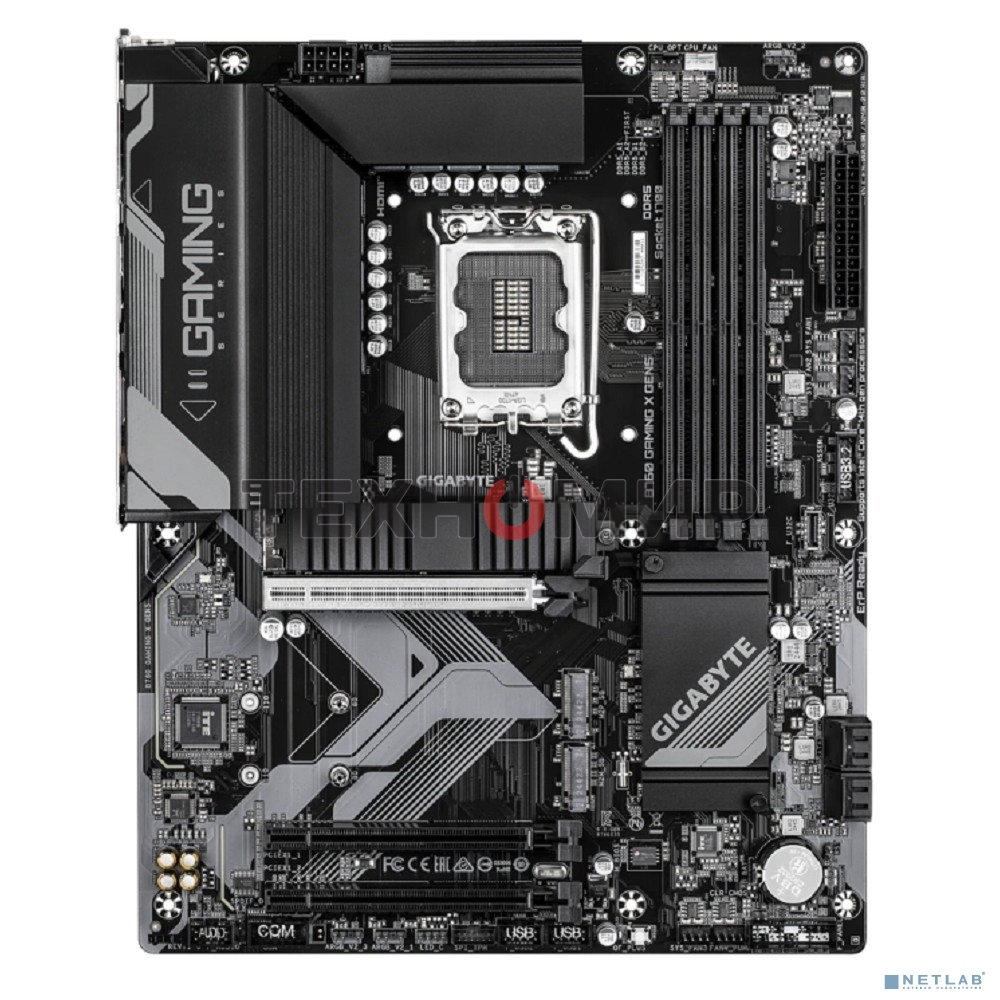 Материнская плата Gigabyte B760 GAMING X GEN5, LGA1700, Intel B760, 4xDDR5, 4xSATA, 3xM.2, 1xPCIe 5.0 x16, 2xPCIe 3.0 x1, 1xHDMI, 1xDP, 1x2.5Gb LAN, 1xUSB-C 5Gbps, 1xUSB-A 10Gbps, 1xUSB-A 5Gbps, 5xUSB-A 2.0, 6x3.5 мм, 7.1, ATX