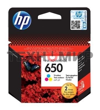 Картридж струйный HP 650 CZ102AE многоцветный для HP DJ IA 2515/2516 (200 стр.)