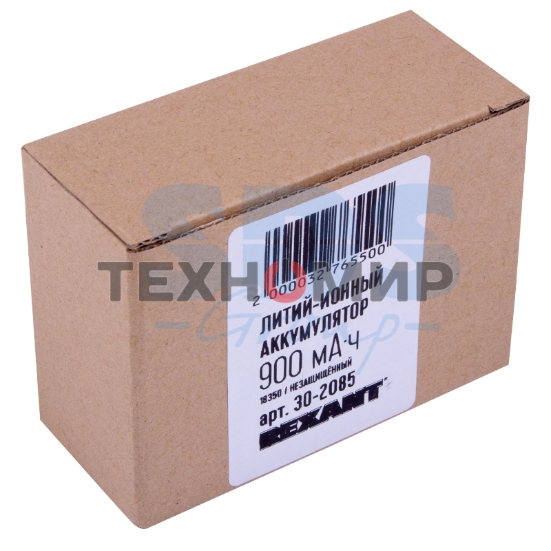 Аккумулятор Rexant Li-ion 18350 unprotected 900 mAh 3.7 В