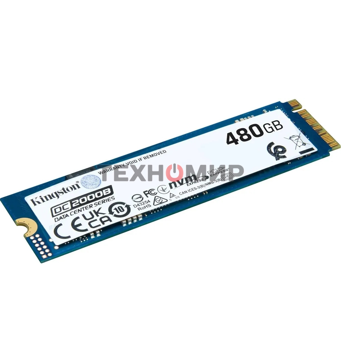 Накопитель SSD Kingston DC2000B, 480Gb, PCIe 4.0 x4, M.2 2280, R/W 7000/800