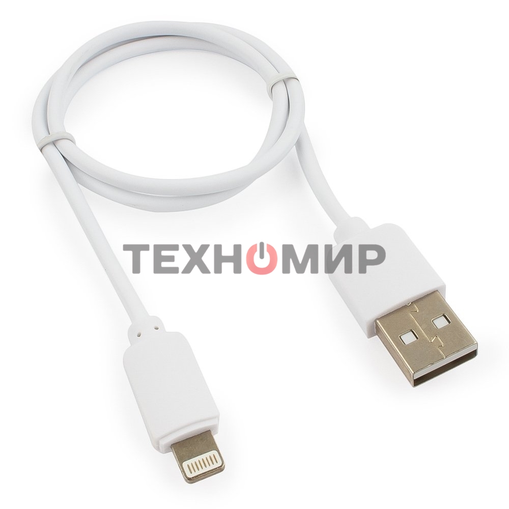 Кабель USB Гарнизон GCC-USB2-AP2-0.5M-W AM/Lightning, для iPhone5/6/7, IPod, IPad, 0.5м, белый, пакет
