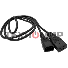 Шнур питания LANMASTER C19-C14, 3х0.75, 220В, 10А, черный, 10 м.