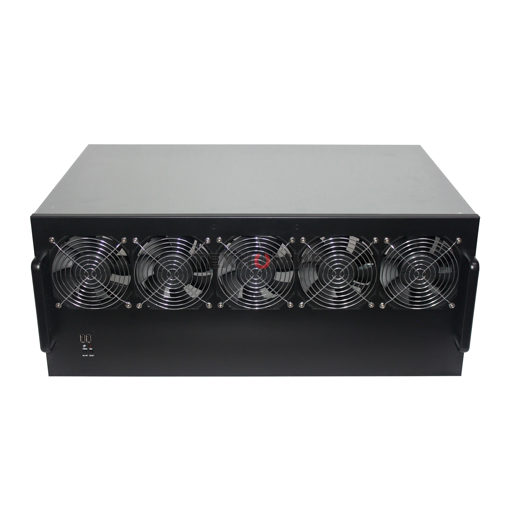 Корпус для майнинга ExeGate EX270772RUS Pro 13-430 (без БП, 2хUSB, 5хfan 120мм, места под: 13 видеокарт, 2 БП)