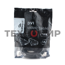 Кабель DVI-D dual link Cablexpert CC-DVI2L-BK-6, 25M/25M, 1.8м, CCS, черный, экран, феррит.кольца, пакет