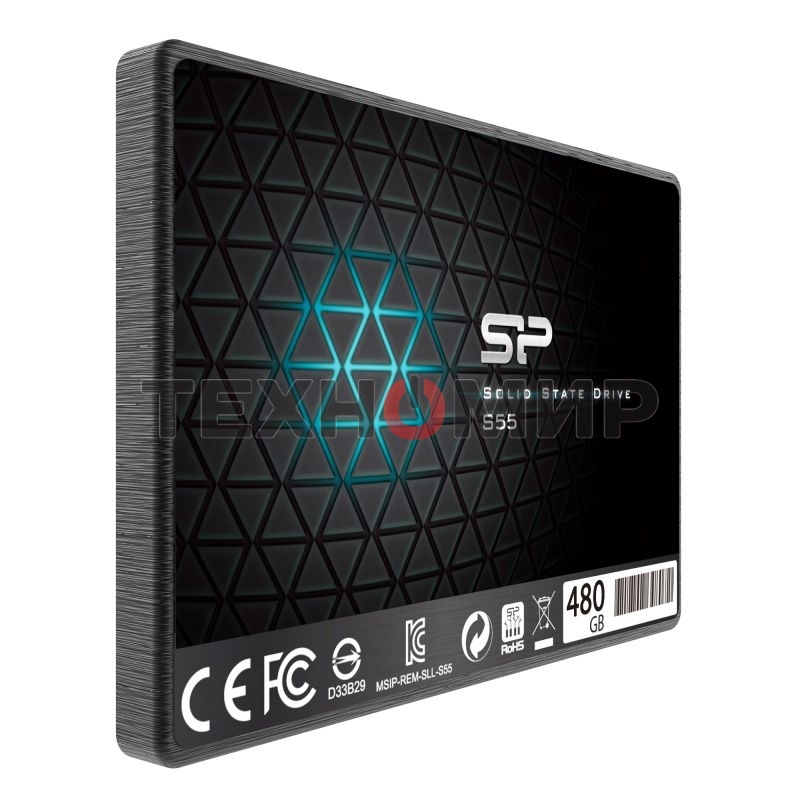 Накопитель SSD Silicon Power Slim S55, 480Gb, SATA, 2.5