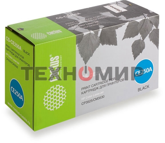 Картридж лазерный Cactus CS-CE250A черный (5000 стр.) для HP Сolor LaserJet CP3525/CM3530