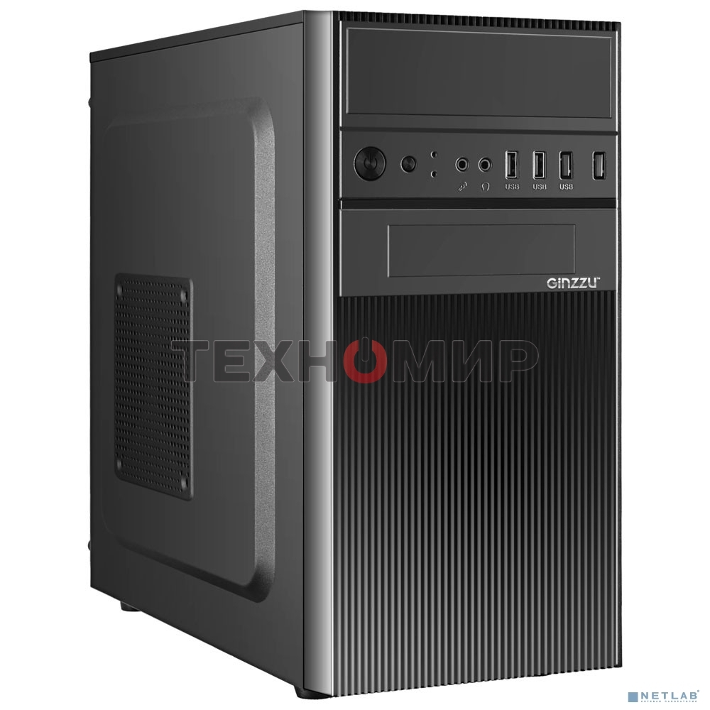 Компьютерный корпус Ginzzu D190 2хUSB 2.0,AU