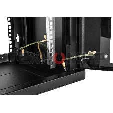 Шкаф коммутационный ЦМО (ШРН-6.350-9005) настенный 6U 600x350 мм пер. дв. стекл 200 кг черный 300 мм 180 град.