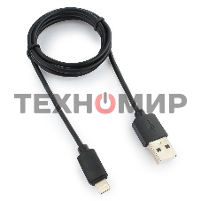 Кабель USB Гарнизон GCC-USB2-AP2-1M AM/Lightning, для iPhone5/6/7, IPod, IPad, 1м, черный, пакет