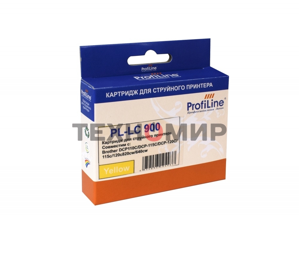 Картридж струйный ProfiLine PL-LC900Y для принтеров Brother DCP110C/DCP-115C/DCP-120C/115c/120c820cw/640cw Yellow водн