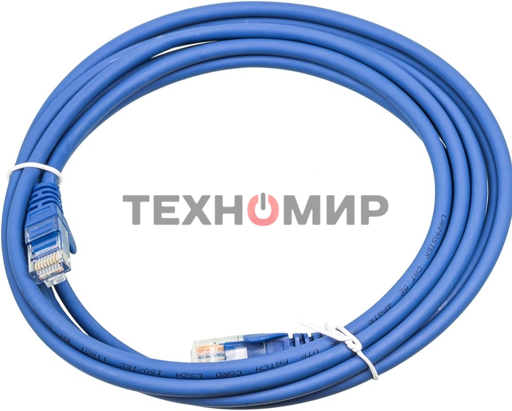 Кабель Патч-корд Lanmaster UTP LAN-PC45/U5E-3.0-BL вилка RJ-45-вилка RJ-45 кат.5е 3м синий LSZH (уп.:1шт)