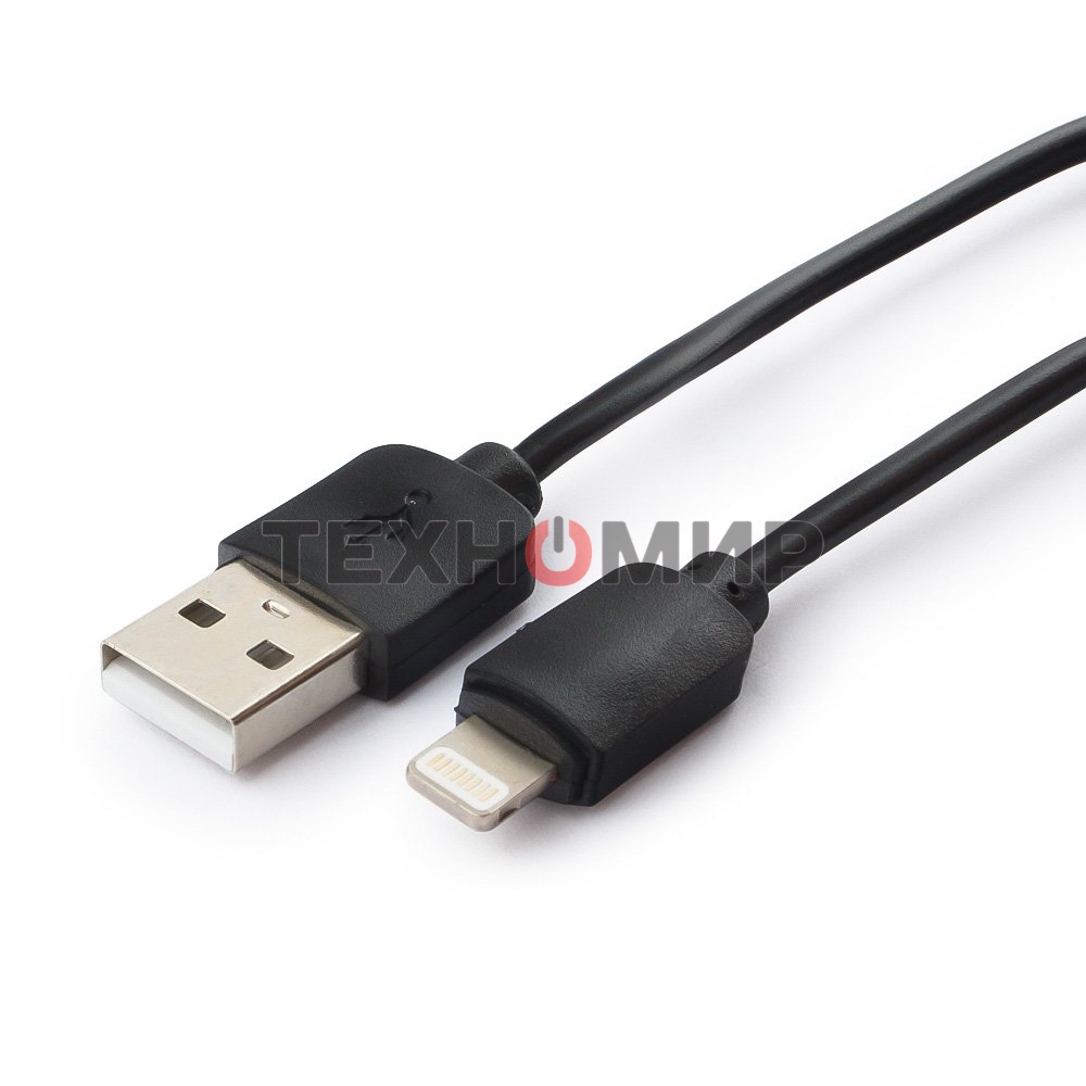Кабель USB Гарнизон GCC-USB2-AP2-1M AM/Lightning, для iPhone5/6/7, IPod, IPad, 1м, черный, пакет
