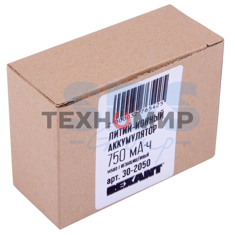 Аккумулятор Rexant Li-ion 14500 unprotected 750 mAh 3.7 В
