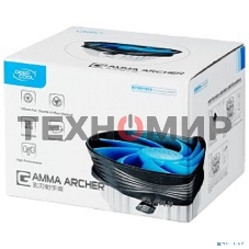 Кулер для процессора DEEPCOOL GAMMA ARCHER синий, 120 мм, алюминий, 1600 об/мин, 26.1 дБ, 3 pin, 95 Вт, 65.5 мм