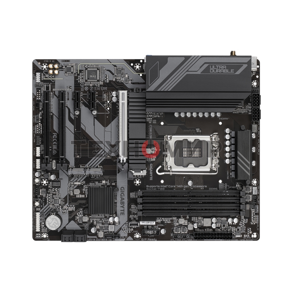 Материнская плата Gigabyte Z790 D AX, LGA 1700, Intel Z790, 4xDDR5, 4xSATA, 3xM.2, 1xPCI-E 5.0 x16, 1xPCI-E 4.0 x4, 2xPCI-E 3.0 x1, 1xHDMI, 1xDP, 1x 2.5Gb LAN, 4xUSB-A 3.2 Gen 1, 1xUSB-A 3.2 Gen 2, 2xUSB-A 2.0, 1xUSB-C 3.2 Gen 2, 3x3.5 мм, 7.1, ATX