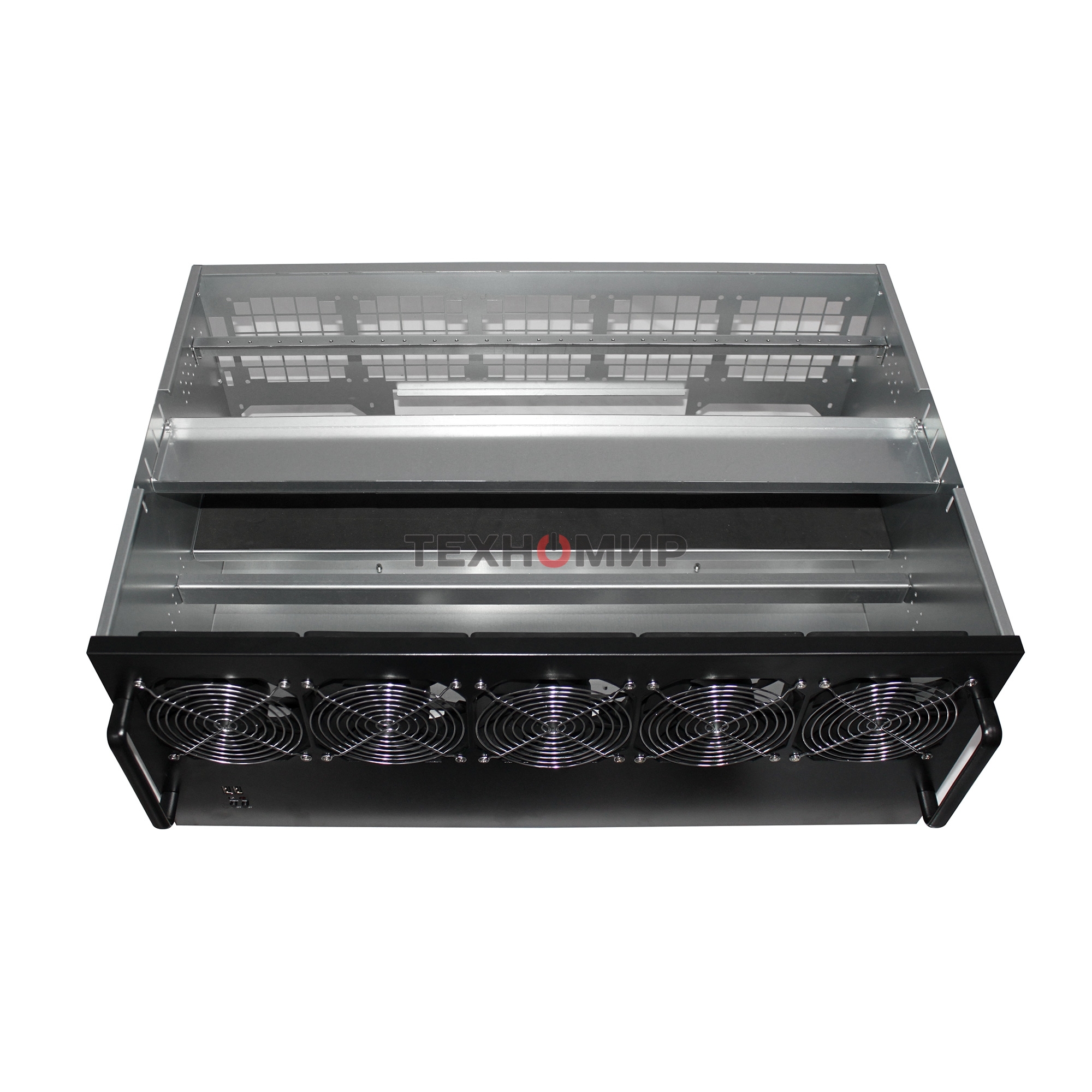 Корпус для майнинга ExeGate EX270772RUS Pro 13-430 (без БП, 2хUSB, 5хfan 120мм, места под: 13 видеокарт, 2 БП)