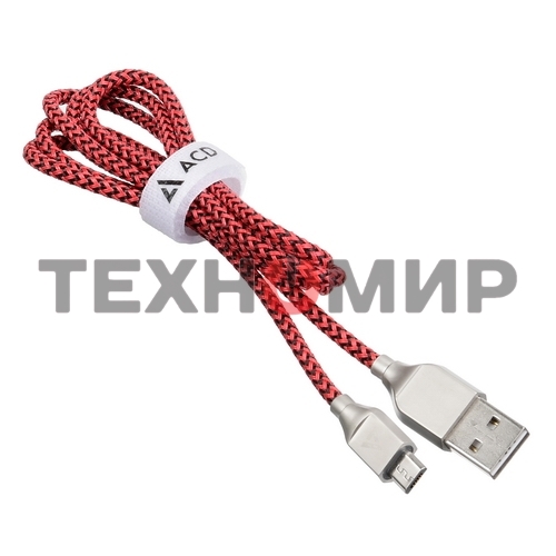 Кабель USB ACD-Titan MicroUSB - USB-A Нейлон, 1м, красно-черный