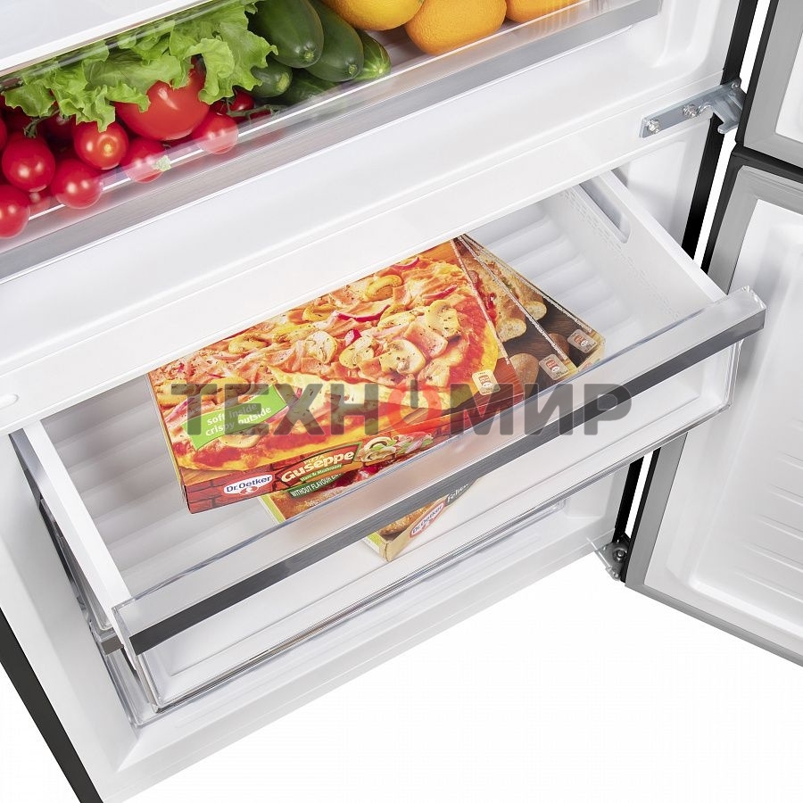 Холодильник Maunfeld MFF1857NFSB черный мат. инвертер двухкамерный 336/117л морозилка снизу