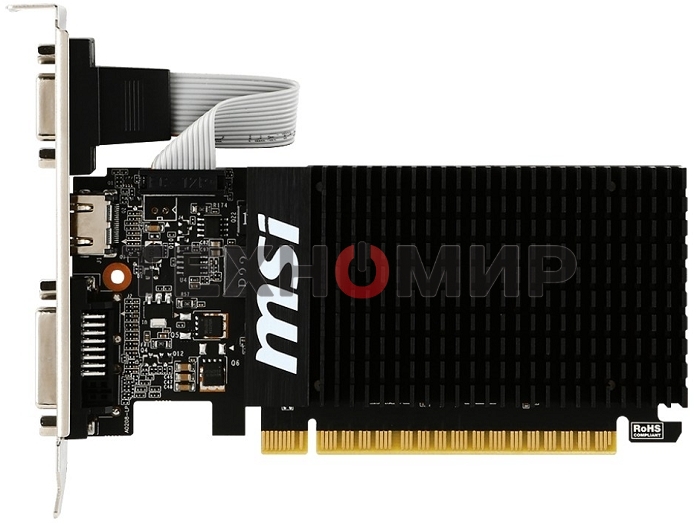 Видеокарта MSI PCI-E GT 710 2GD3H LP nVidia GeForce GT 710 2048Mb 64bit DDR3 954/1600 DVIx1/HDMIx1/CRTx1/HDCP Ret low profile