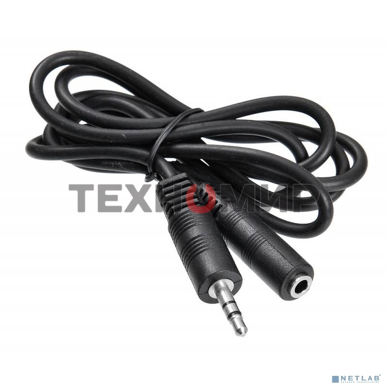 Кабель-удлинитель аудио Buro BAAC003-1 Jack 3.5 (m)/Jack 3.5 (f) 1м. черный