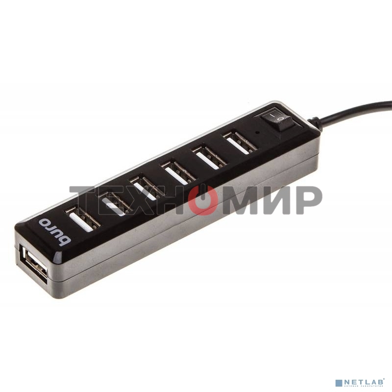 Разветвитель USB 2.0 Buro BU-HUB7-1.0-U2.0 7порт. черный