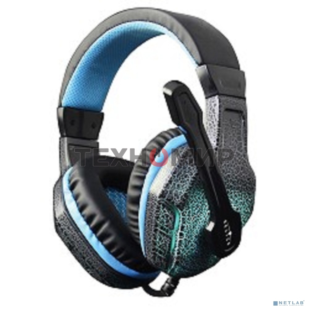 Гарнитура проводная с микрофоном Oklick ZEUS HS-L400G черно-синие 1.8м мониторы оголовье (NO-3000 LED)