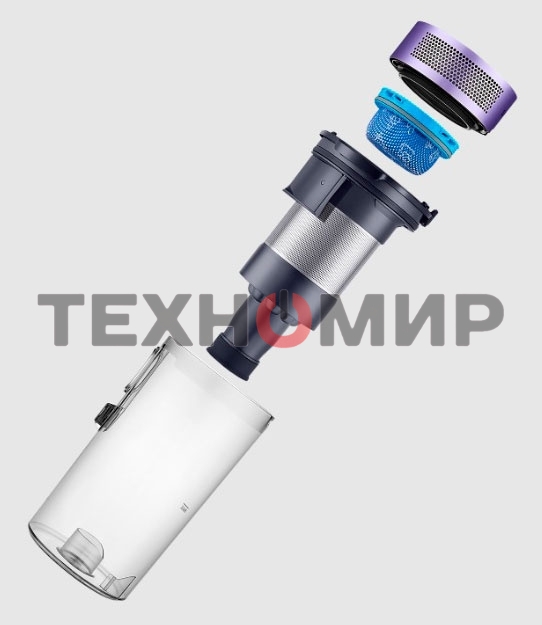 Пылесос вертикальный Samsung VS15A6031R4/EV фиолетовый/черный, питание от аккумулятора, 150 Вт, уборка сухая, пылесборник 0.8 л, работа от АКБ max 40 мин.