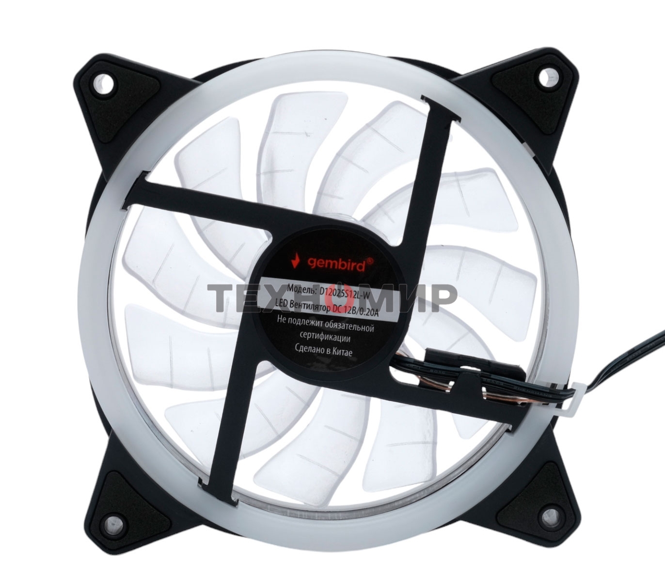 Вентилятор для корпуса Gembird черный, 120 мм, 1200 об/мин, 20.5 дБ, 3 pin