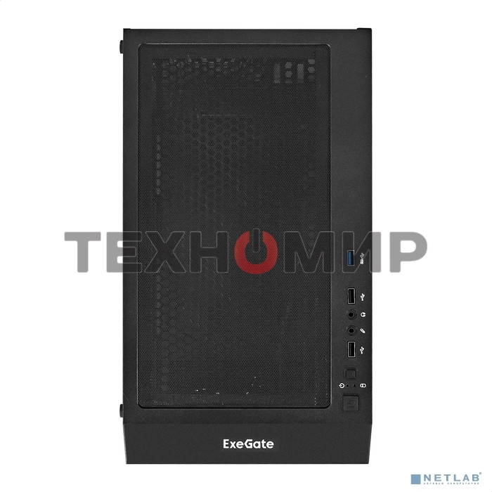 Компьютерный корпус Miditower ExeGate EVO-5001A-700NPX (ATX, БП 700NPX с вент. 12 см, 2хUSB+1хUSB 3.0+HD Audio, черный, 3 вент.12см с RGb подсветкой, боковая панель - закаленное стекло)