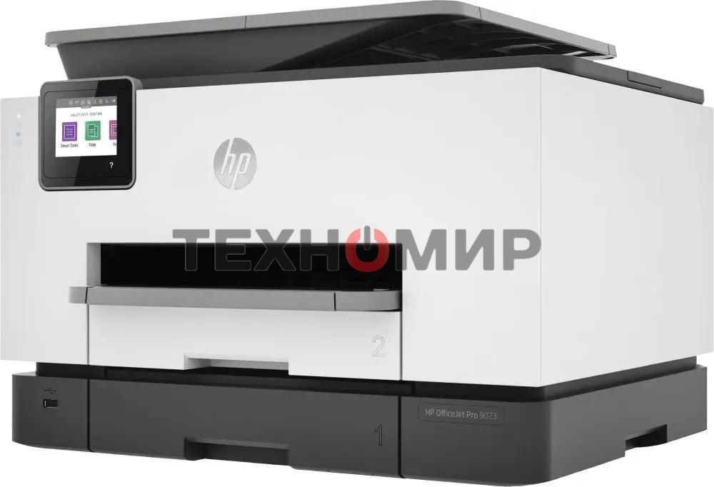 МФУ струйное HP Officejet Pro 9023 AiO (1MR70B), A4, цветной, до 24 стр/мин. (ч/б) до 20 стр/мин. (цвет), скан. до 15 стр/мин. (ч/б) 8 стр/мин. (цвет), 1200x1200dpi, USB, RJ-45, Wi-Fi, Air Print