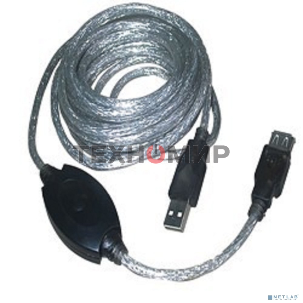 Кабель VCOM VUS7049-10M USB2.0-repeater, удлинительный активный Am-->Af 10м