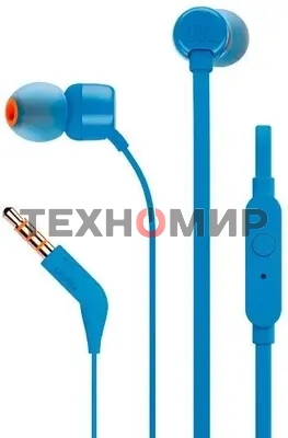 Наушники JBL Tune 110, 3.5 мм, внутриканальные, синий