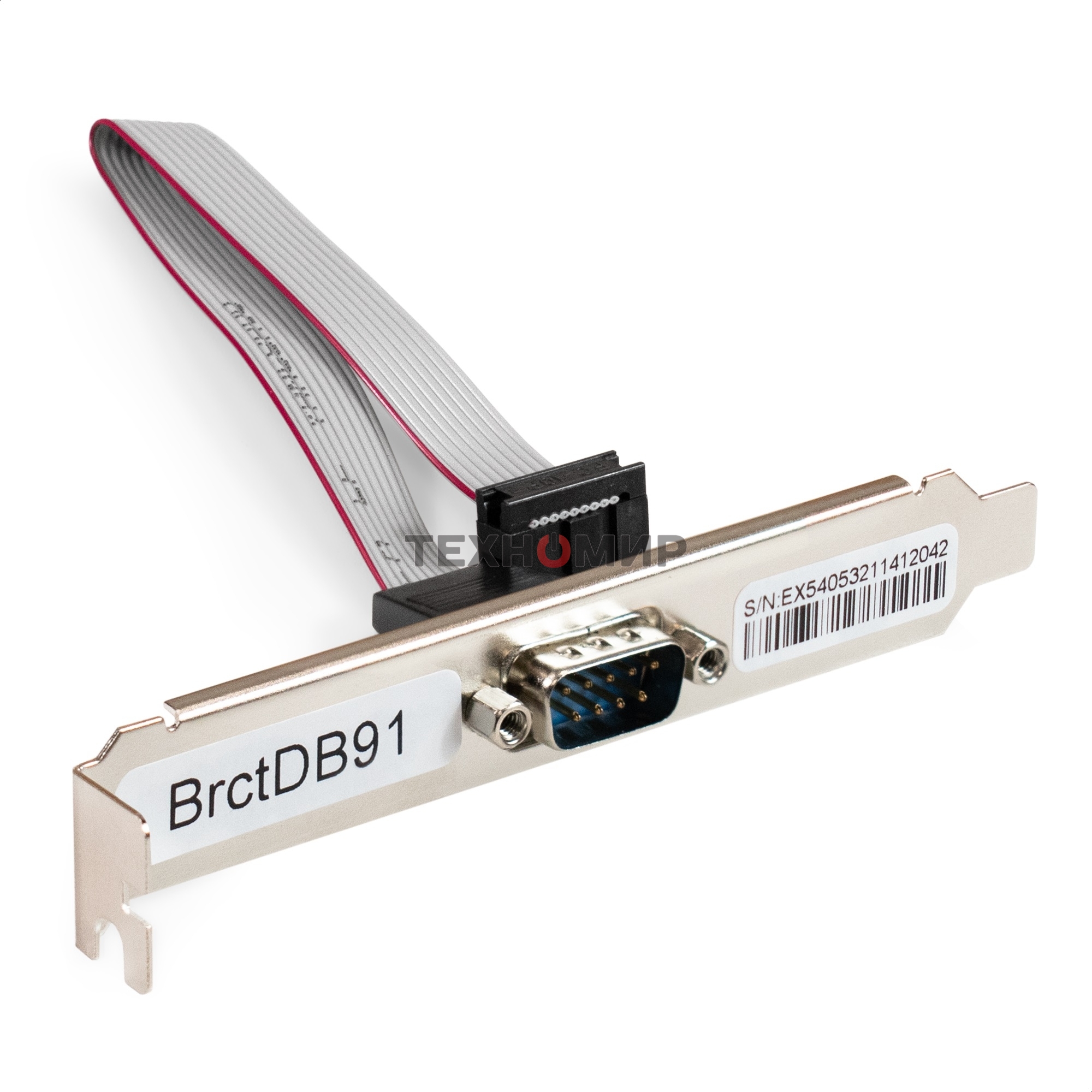 Планка портов в корпус 1xCOM ExeGate BrctDB91 (Com 10-pin (F) --> RS232 DB9 Male, кабель 20 см)
