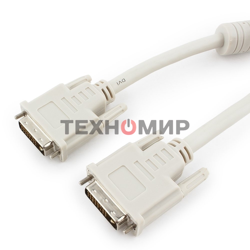 Кабель DVI-D dual link Gembird/Cablexpert CC-DVI2-6C, 25M/25M, 1.8м, экран, феррит.кольца, пакет