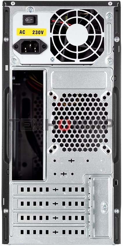 Компьютерный корпус с блоком питания 450Вт. Case Foxline FL-702, mATX, 1x5.25EXT, 1x3.5EXT, 2x3.5INT, 2xUSB 2.0, HDA, w/o FAN, w/450W ATX PSU, w/1.2m EU pwr cord