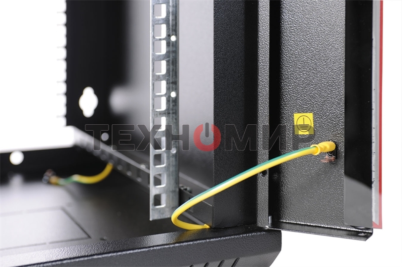 Шкаф телеком. настенный разборный 15U (600х350) дверь стекло, черный (ШРН-Э-15.350-9005)