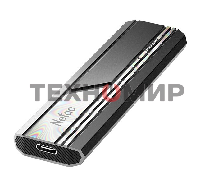 Внешний SSD Netac ZX10, 500 Gb, USB 3.2 Gen 2 Type-C, R/W 1050/1050, черный