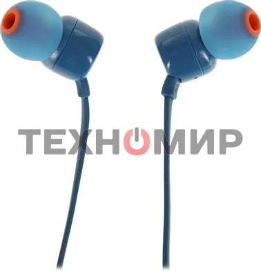 Наушники JBL Tune 110, 3.5 мм, внутриканальные, синий