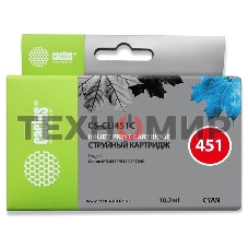 Картридж струйный Cactus CS-CLI451C голубой (10,2 мл) для Canon MG 6340/5440/IP7240