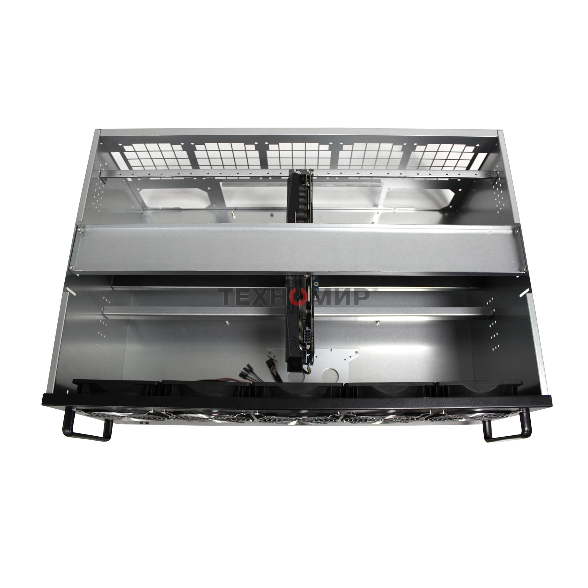 Корпус для майнинга ExeGate EX270772RUS Pro 13-430 (без БП, 2хUSB, 5хfan 120мм, места под: 13 видеокарт, 2 БП)