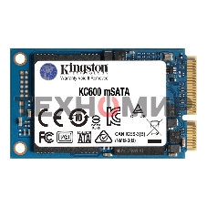 Накопитель SSD Kingston KC600, 256Gb, mSATA, R/W 550/500