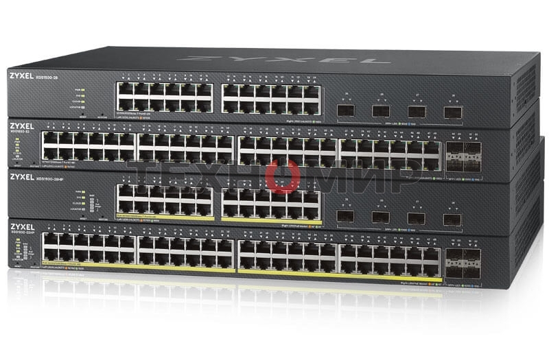 Коммутатор Hybrid Smart L2+ Switch Zyxel NebulaFlex XMG1930-30HP, rack 19