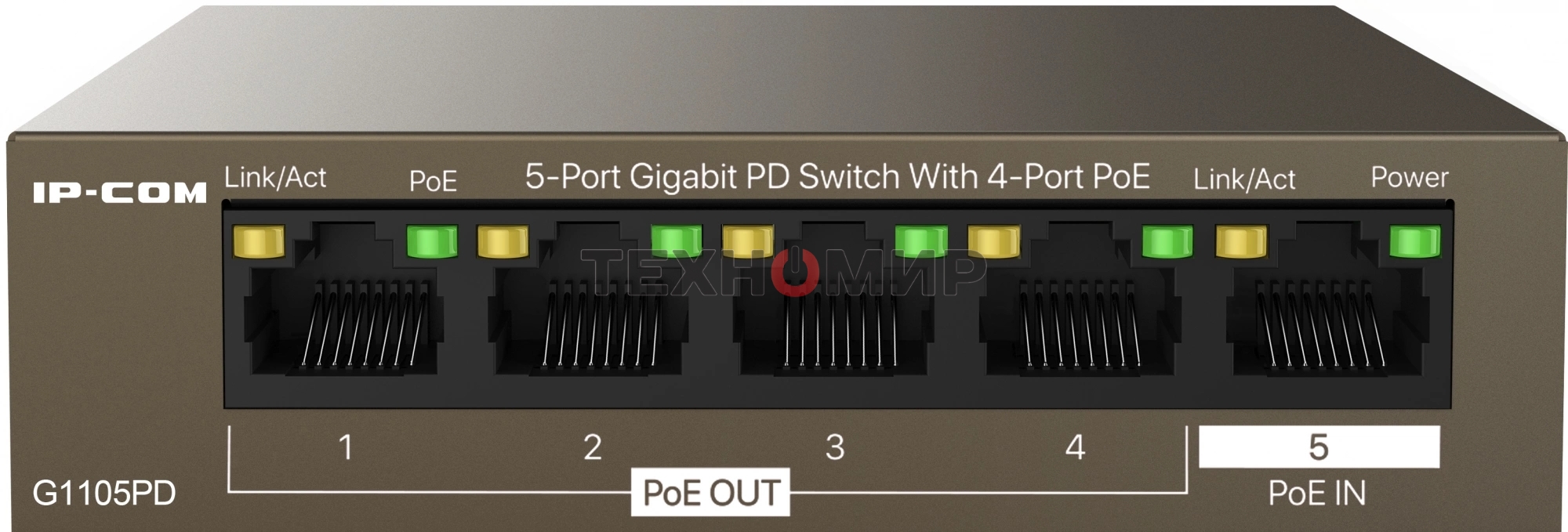 Коммутатор гигабитный IP-COM G1105PD-5-портовый PD с 4 портами PoE