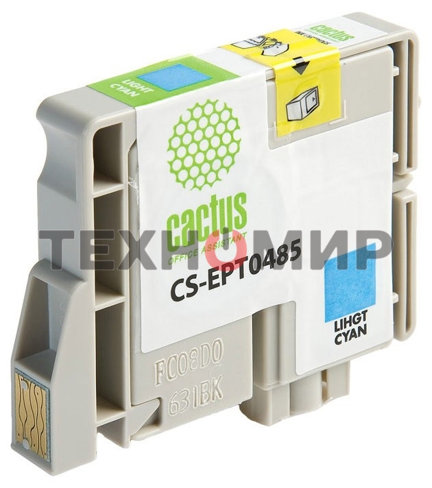 Картридж струйный Cactus CS-EPT0485 светло-голубой (14,4 мл) для Epson Stylus Photo R200/R220/R300/R320/R340/RX500/RX600/RX620/RX640