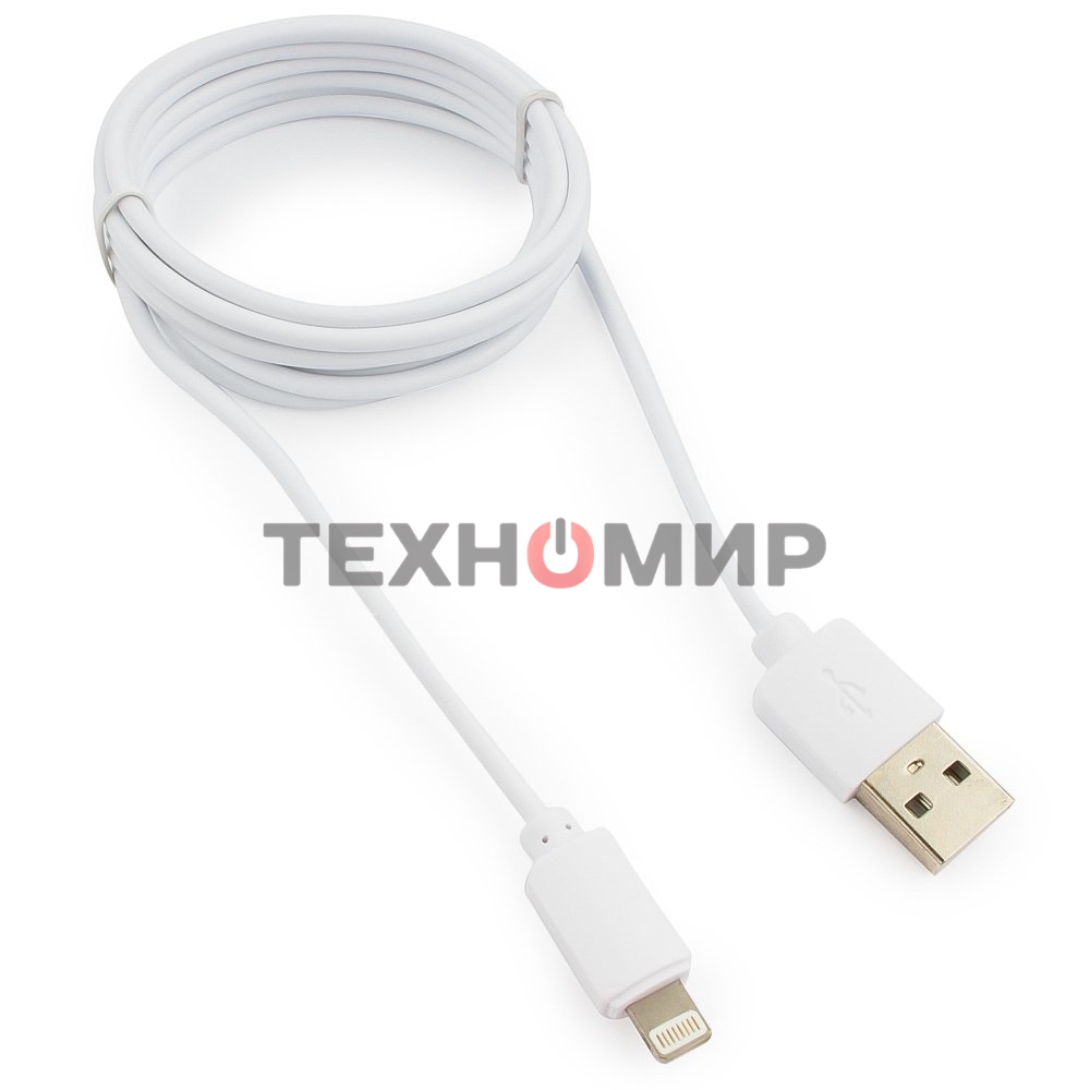Кабель USB Гарнизон GCC-USB2-AP2-6-W AM/Lightning, для iPhone5/6/7, IPod, IPad, 1.8м, белый, пакет