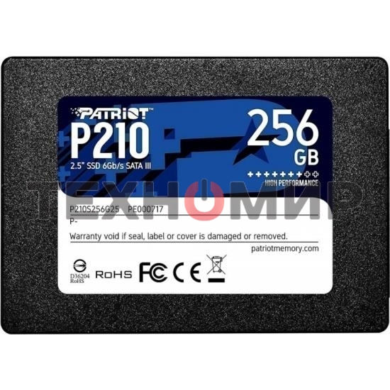 Накопитель SSD Patriot P210, 256Gb, SATA III, 2.5