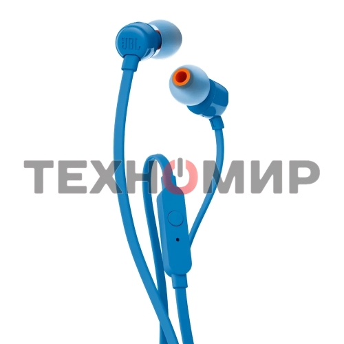 Наушники JBL Tune 110, 3.5 мм, внутриканальные, синий
